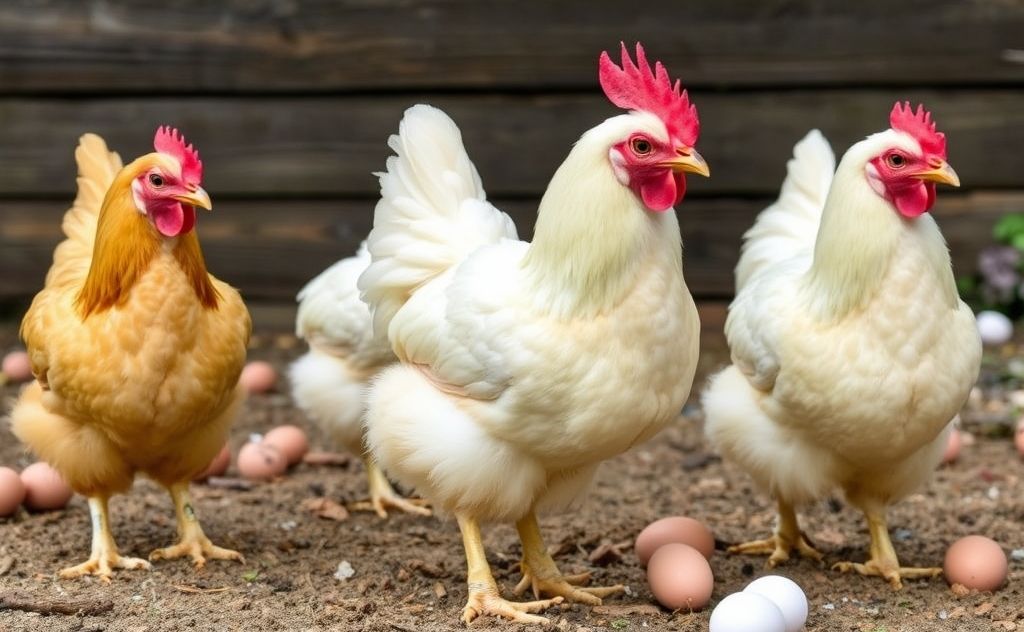 Buff Orpington chickens start laying eggs early