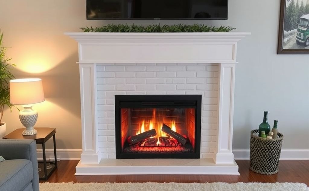 Build a cozy fireplace surround for your electric fireplace