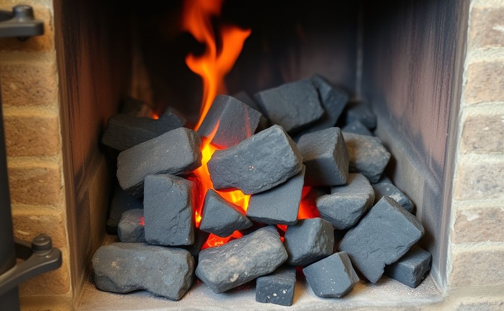 Burning coal in a wood stove for efficient heating