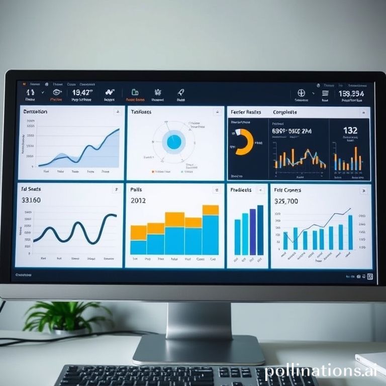A vibrant graphic showing data analysis and creative design