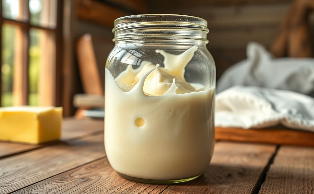 Butter made by shaking milk process