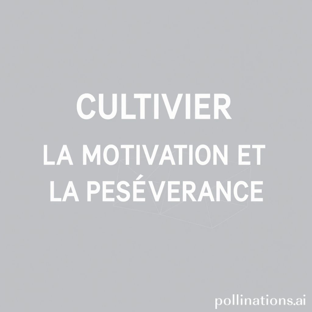 CULTIVER LA MOTIVATION ET LA PERSÉVÉRANCE