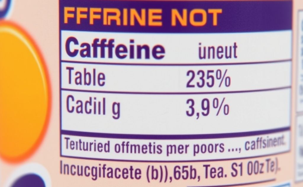 Caffeine content in Snapple Diet Peach Tea