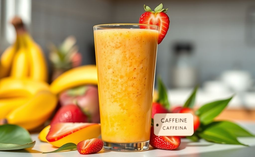 Caffeine content in a refreshing smoothie drink