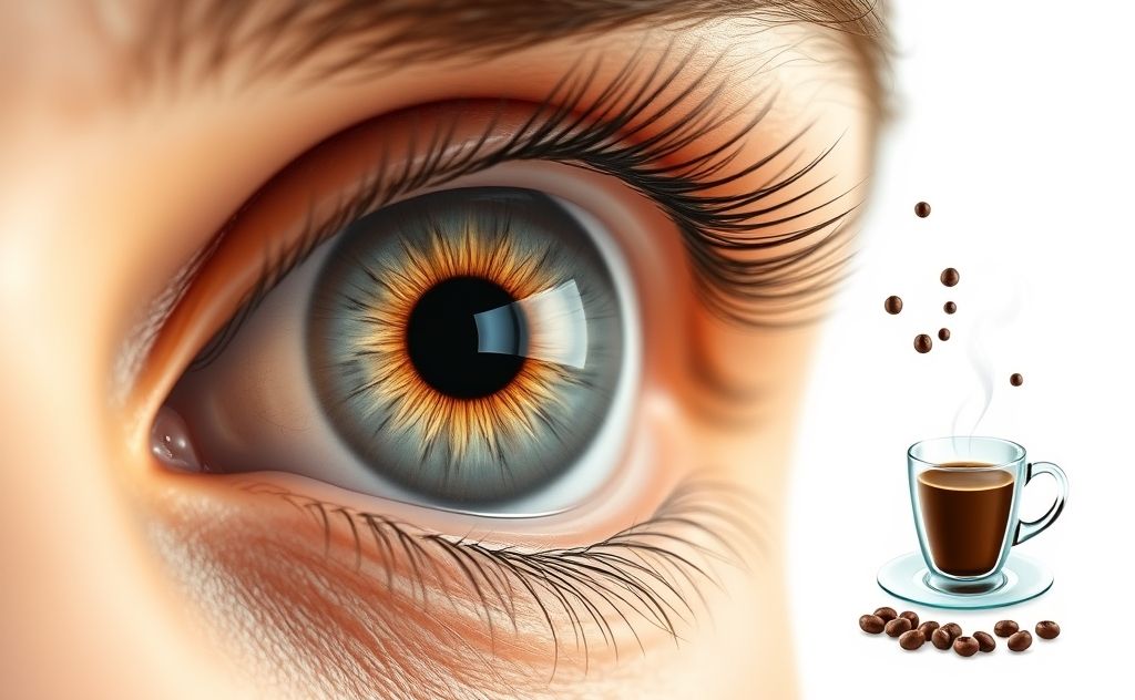 Caffeine effect on pupil size and vision