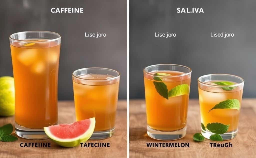 Caffeine levels in Wintermelon Tea compared