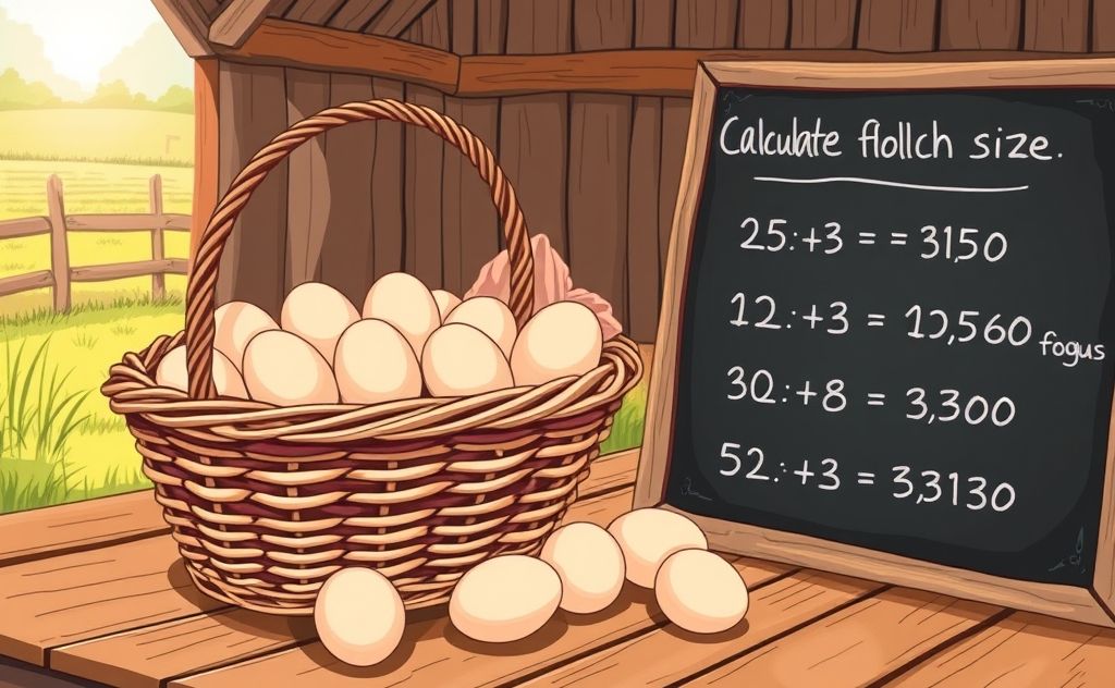 Calculate flock size for dozen eggs weekly