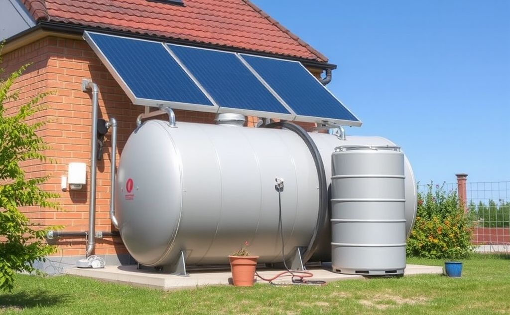 Calculate solar heating system storage tank capacity.