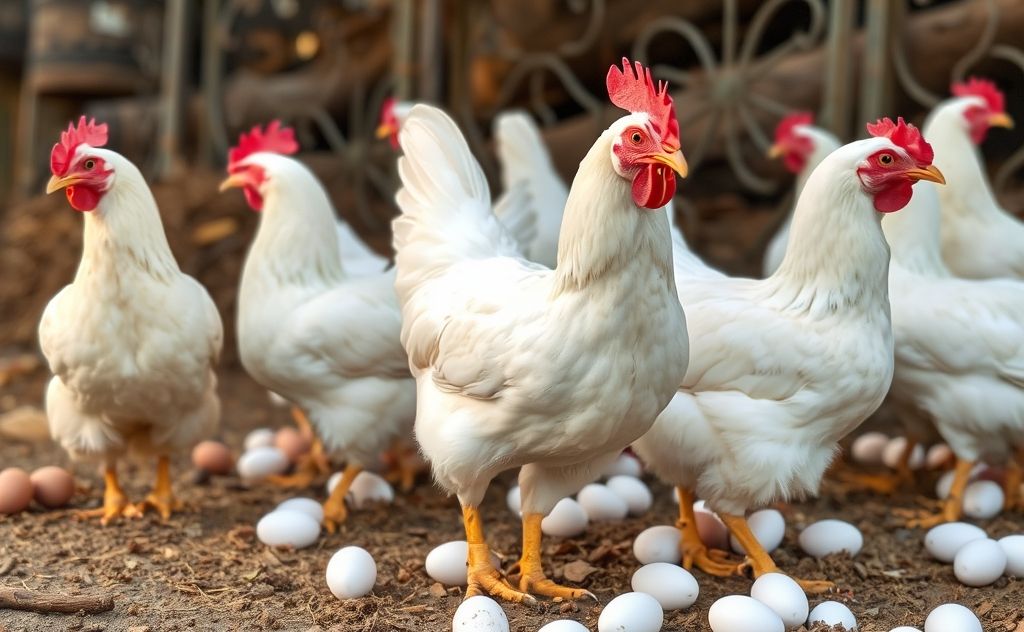 California White chickens lay white eggs