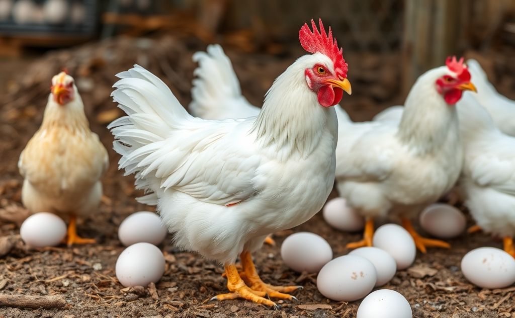 California White hybrid chicken laying jumbo eggs
