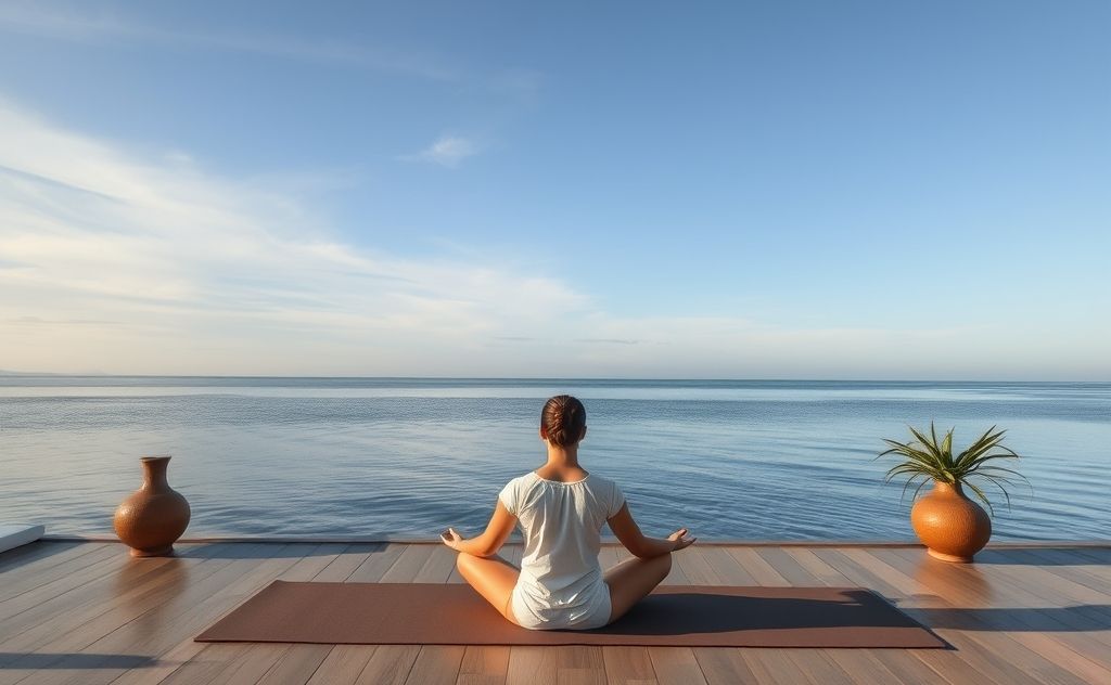 Calm and centered after a peaceful meditation session
