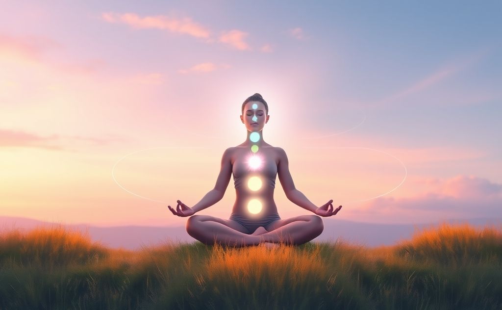 Calm energy flow through chakra meditation