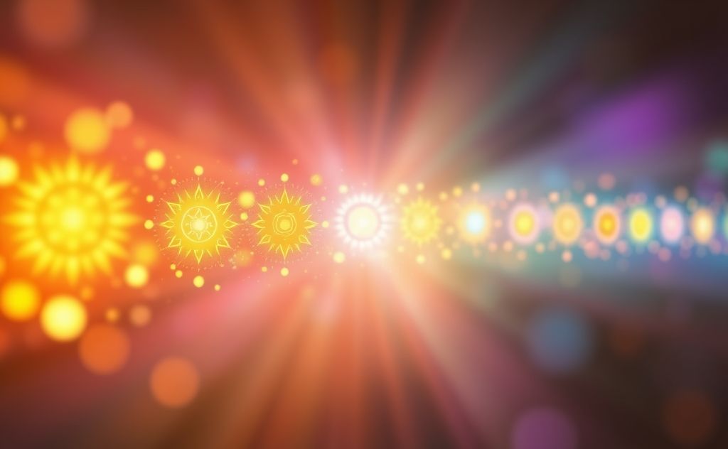 Calm energy flow through vibrant chakra symbols