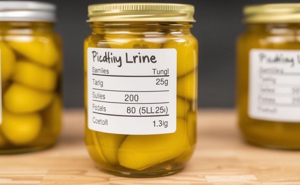 Calorie content of pickle juice in a jar