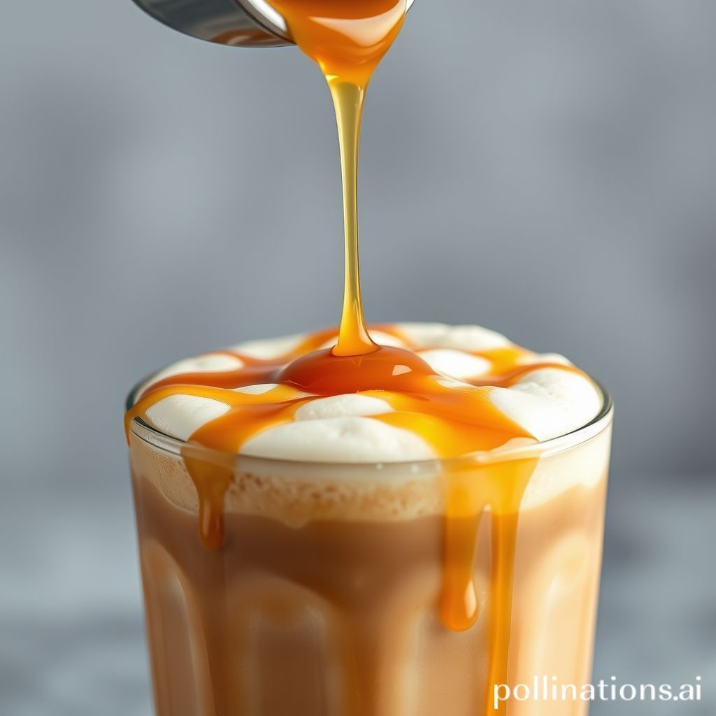 Caramel drizzle on Macchiato