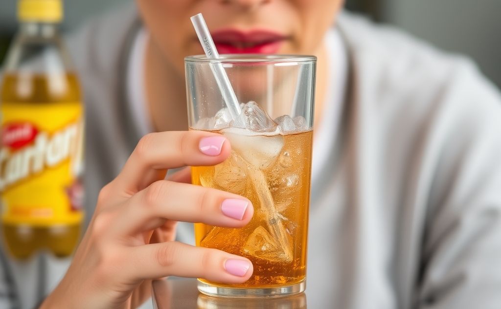 Carbonated drink causing throat discomfort reaction