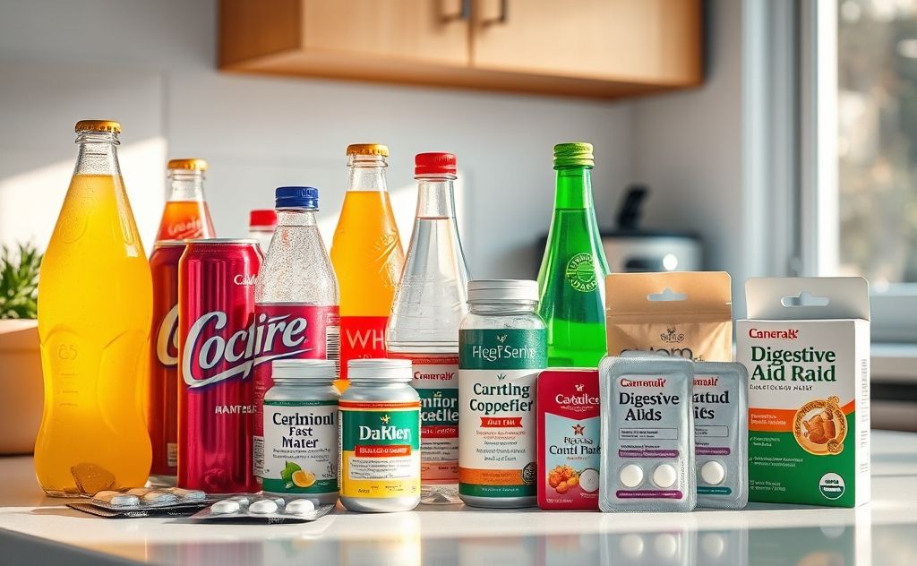 Carbonated drinks and digestive aid comparison