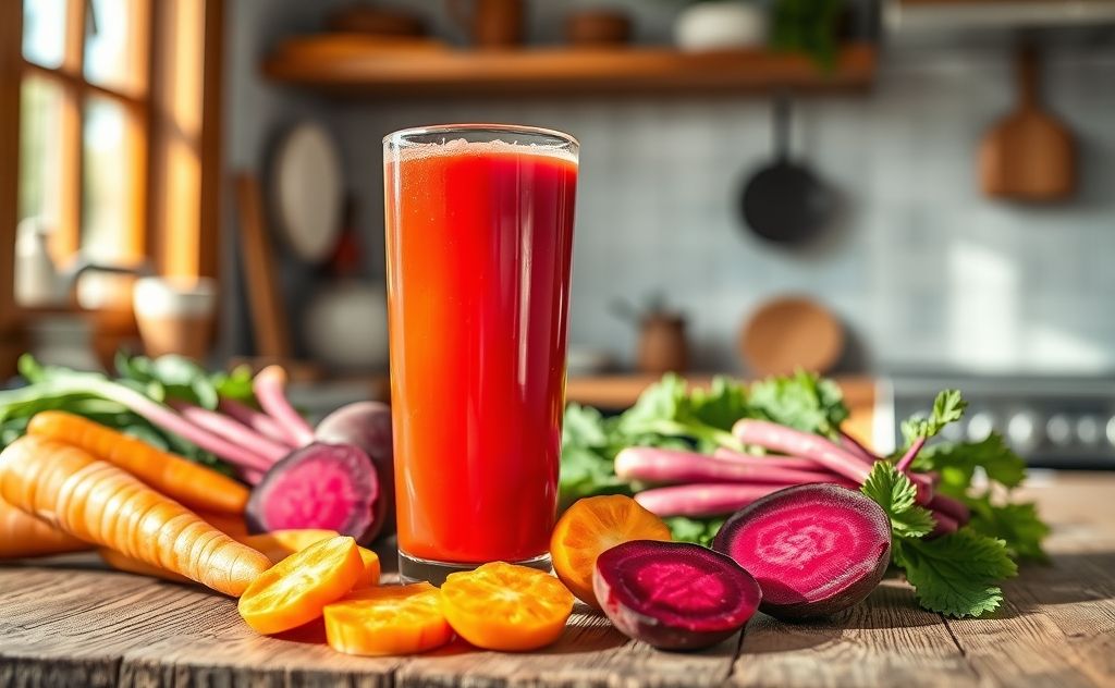 Carrot beetroot juice glowing skin recipe