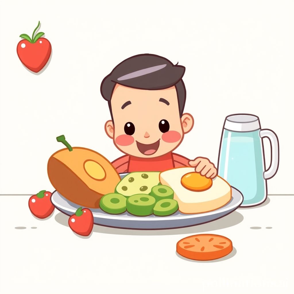 Cartoon healthy breakfast