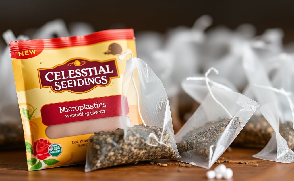 Celestial Seasonings tea bags with microplastics