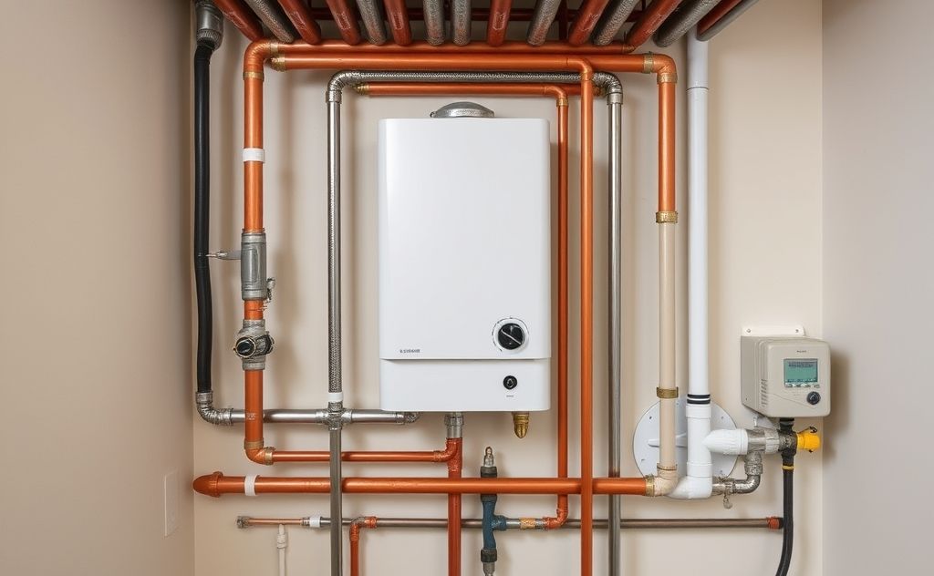 Central heating system with hot water pipes