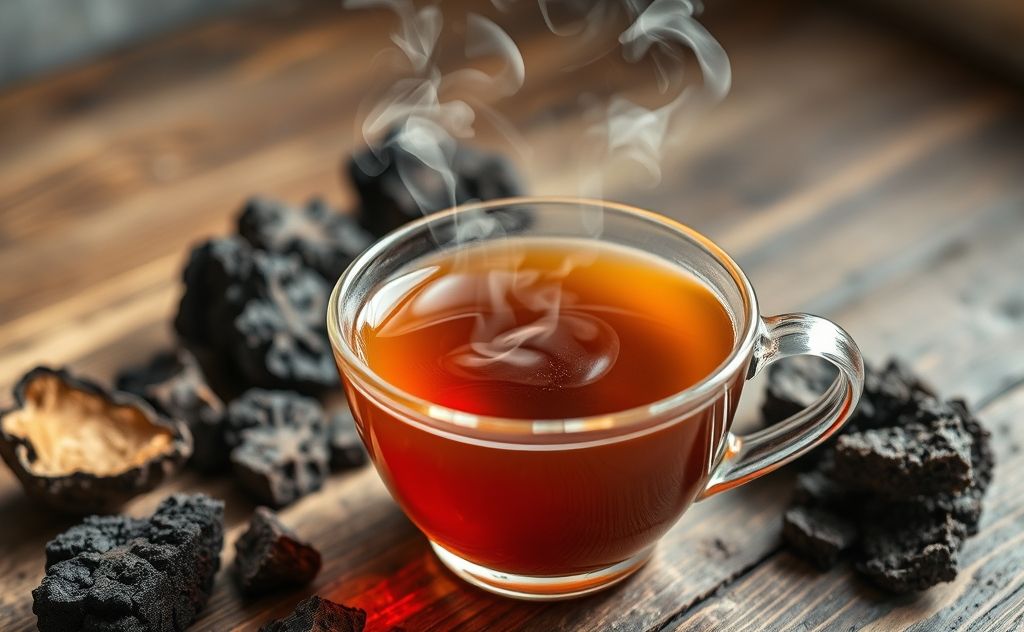 Chaga mushroom tea unique flavor profile