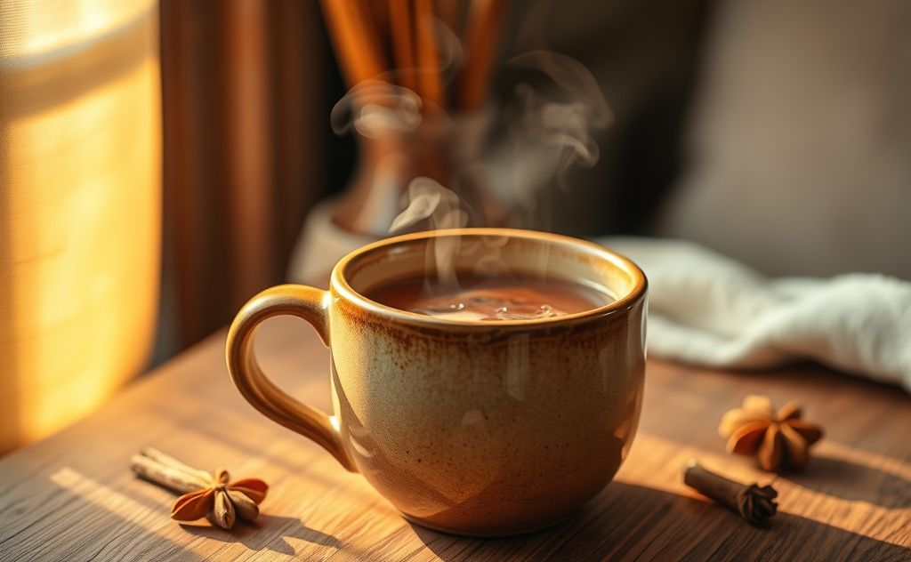 Chai tea soothing a throat with warm spices