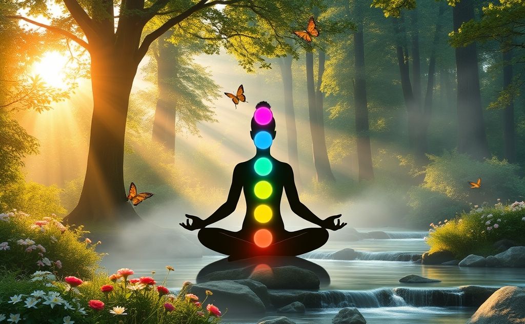 Chakra balancing with serene nature elements