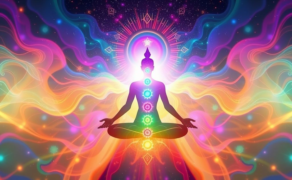 Chakra balancing with vibrant energy flow