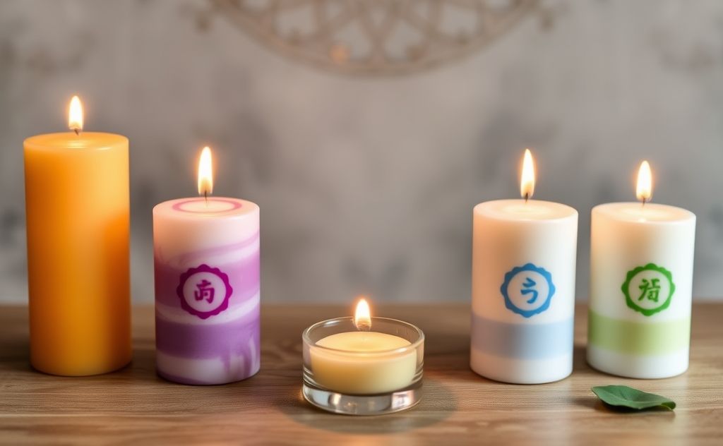 Chakra candles for balance and energy flow