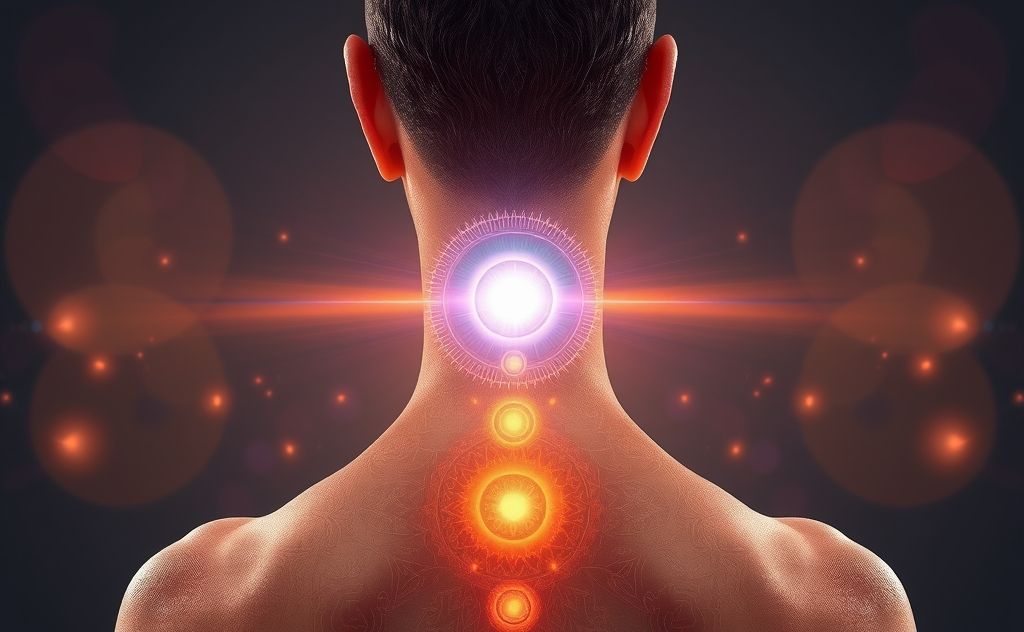 Chakra energy at the back of the neck