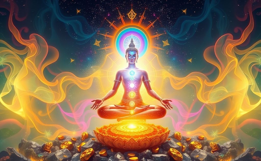 Chakra energy attracting wealth and abundance