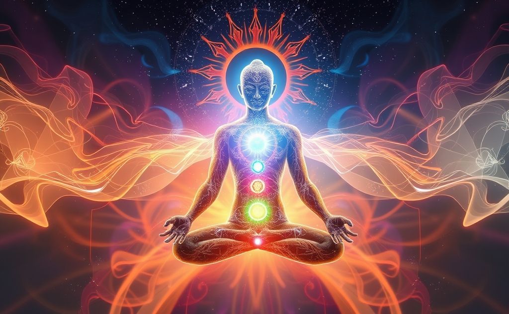 Chakra energy flowing through body and mind