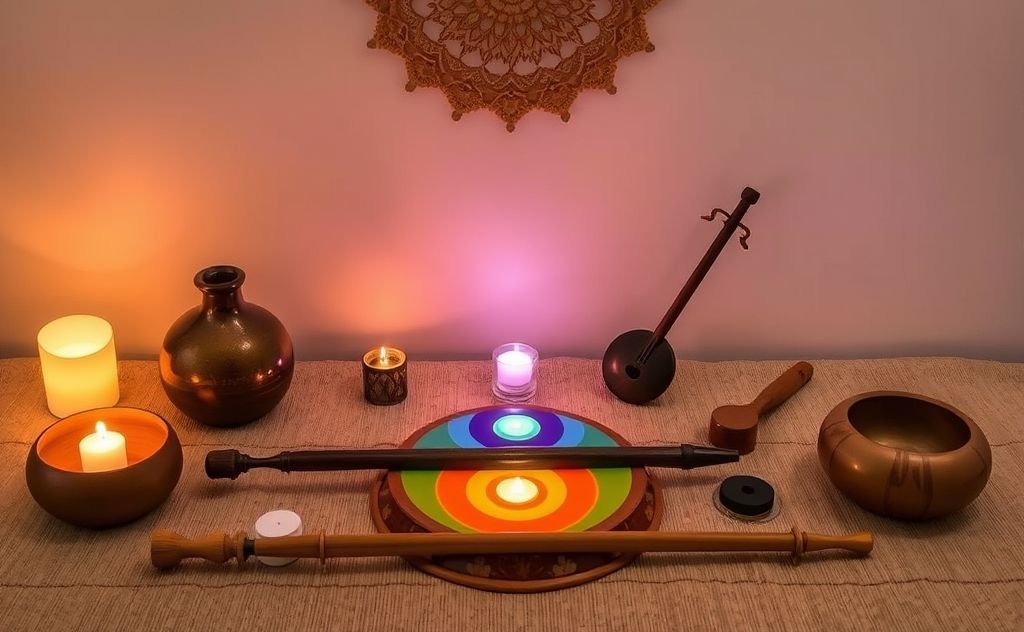 Chakra healing sound bath instruments harmony