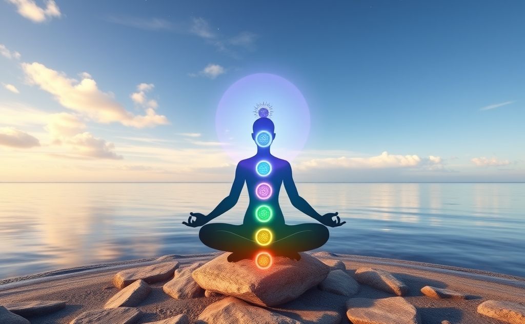 Chakra meditation with calming energy flow