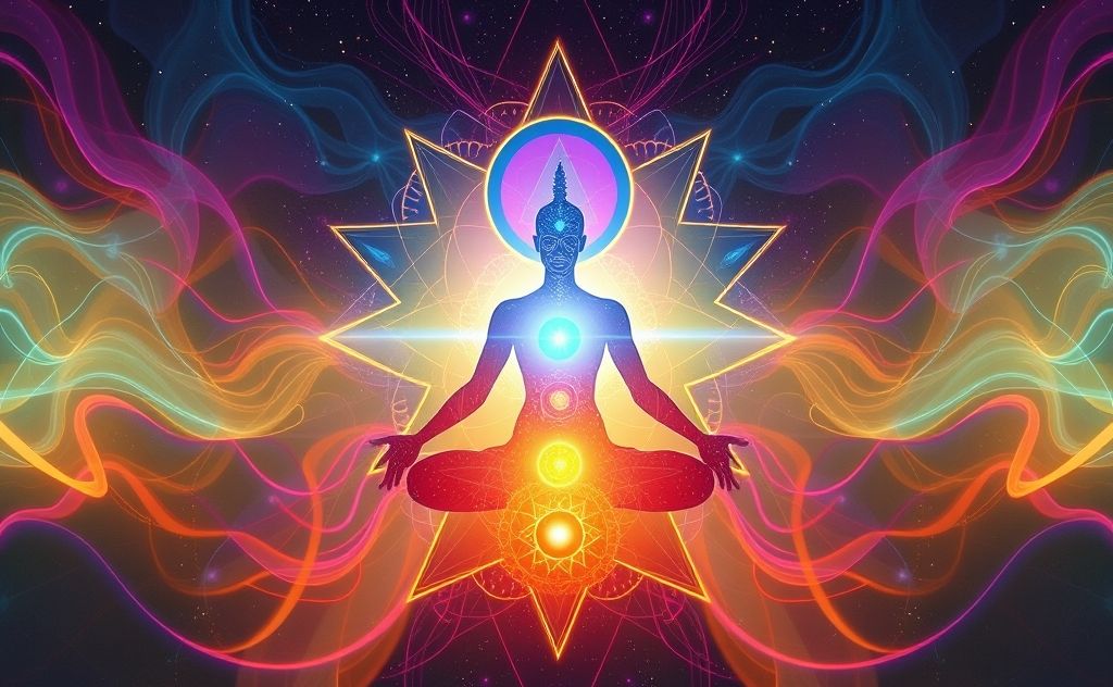 Chakra shapes aligning energy flow