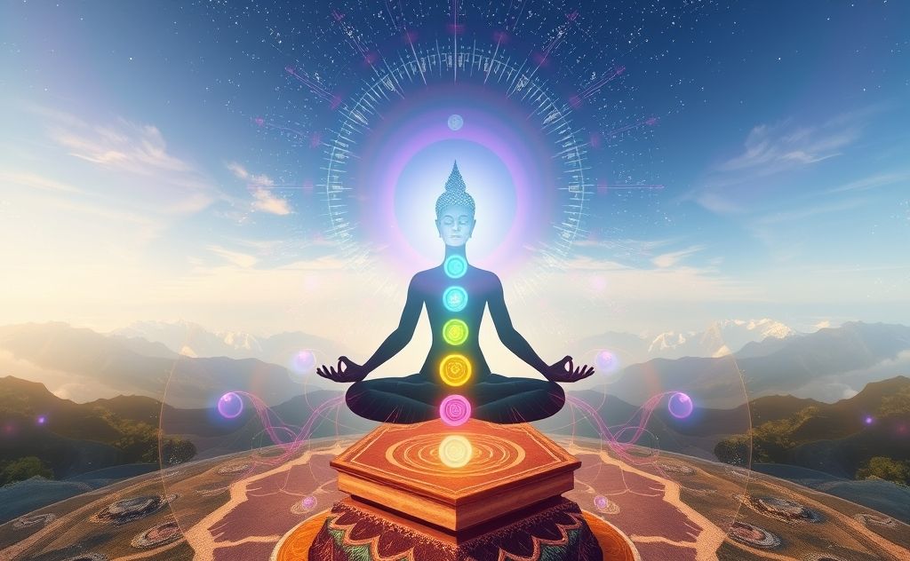 Chakras aligned, energy flows, harmony achieved