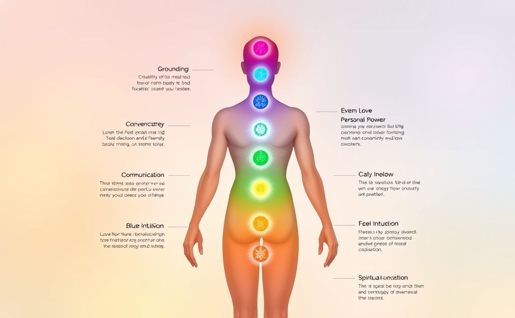 Chakras in body and their functions depicted