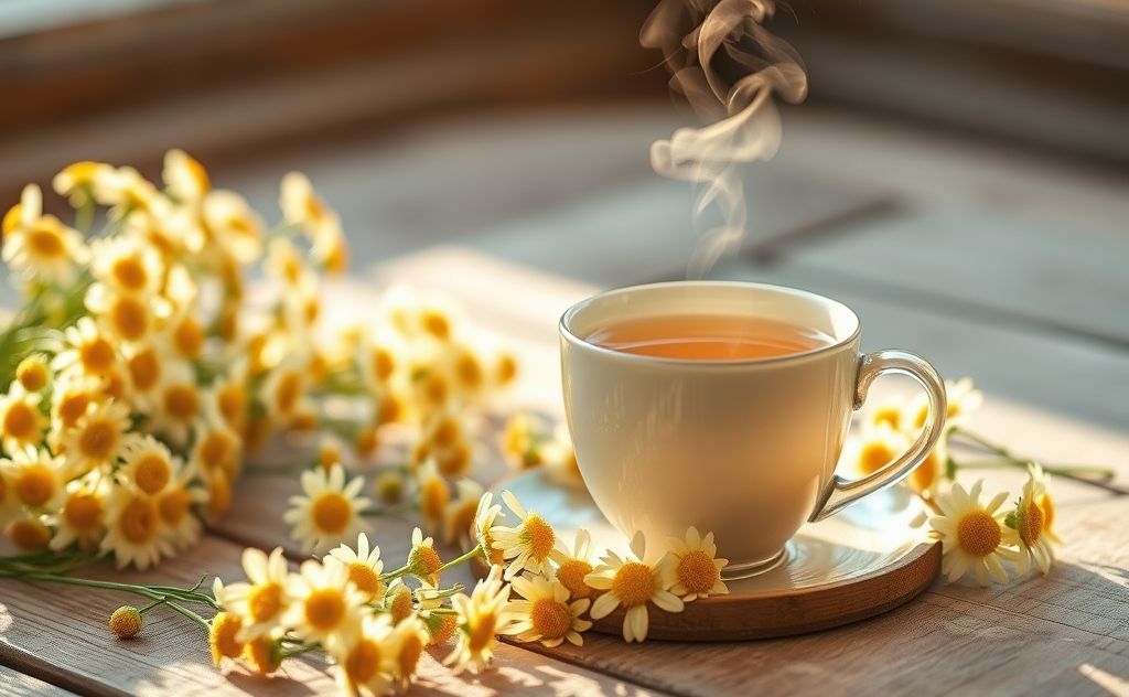 Chamomile tea soothing swollen lymph nodes relief