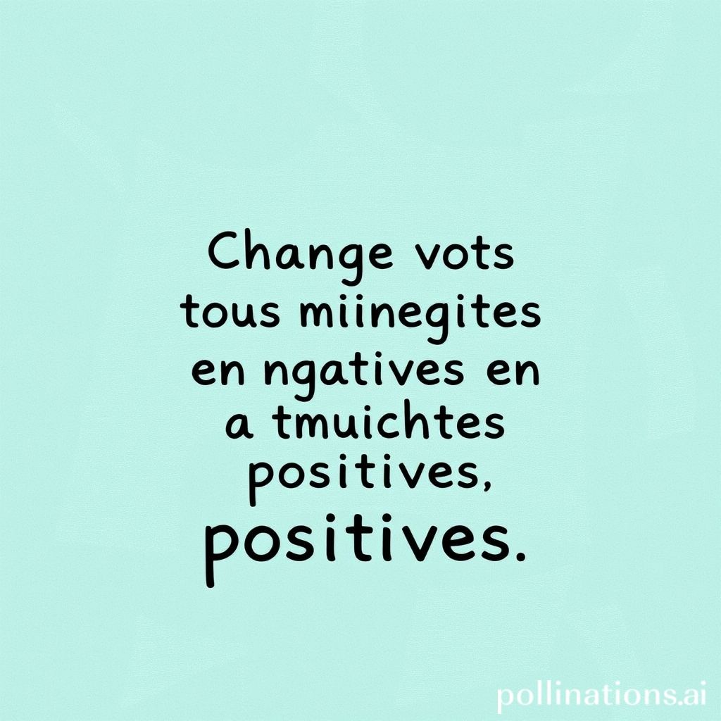 Changer vos pensées négatives en pensées positives