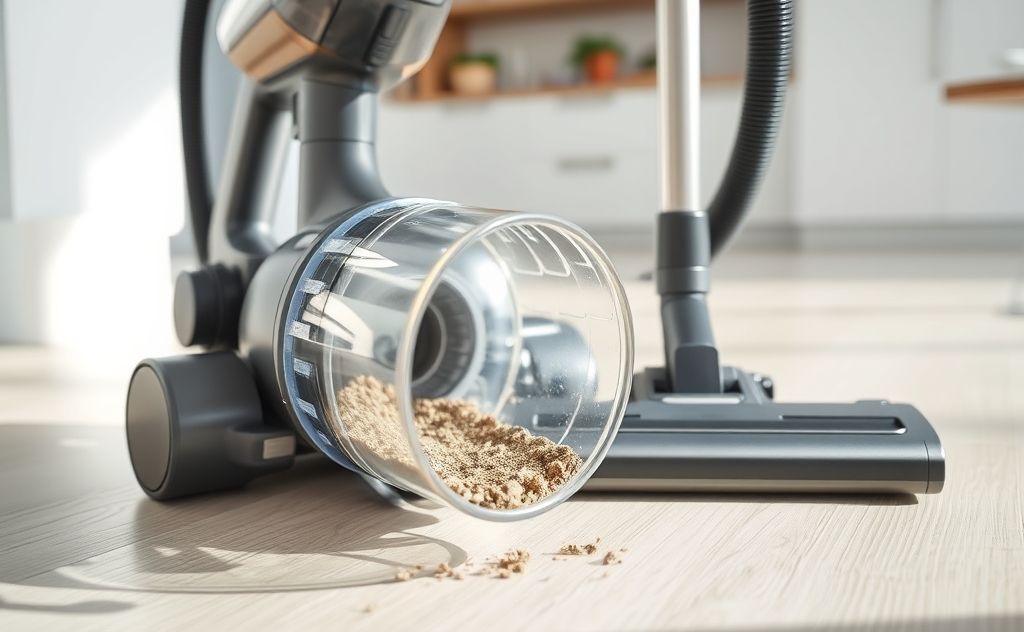 Check and empty vacuum cleaner dustbin properly