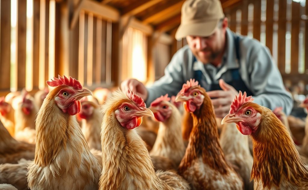 Check chickens for signs of worms and health issues
