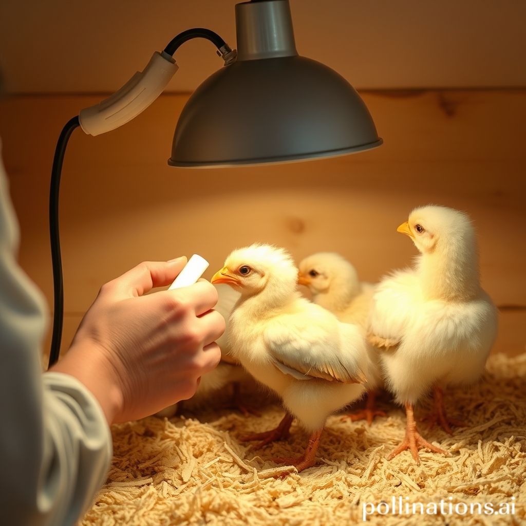 Heat lamp for baby chickens