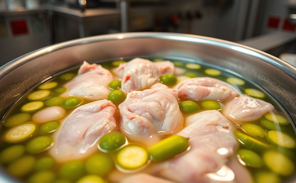 Chick-fil-A chicken process with pickle juice
