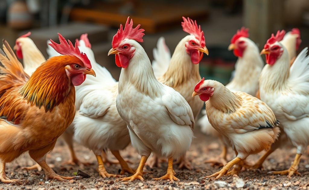 Chicken aggression and pecking order dynamics