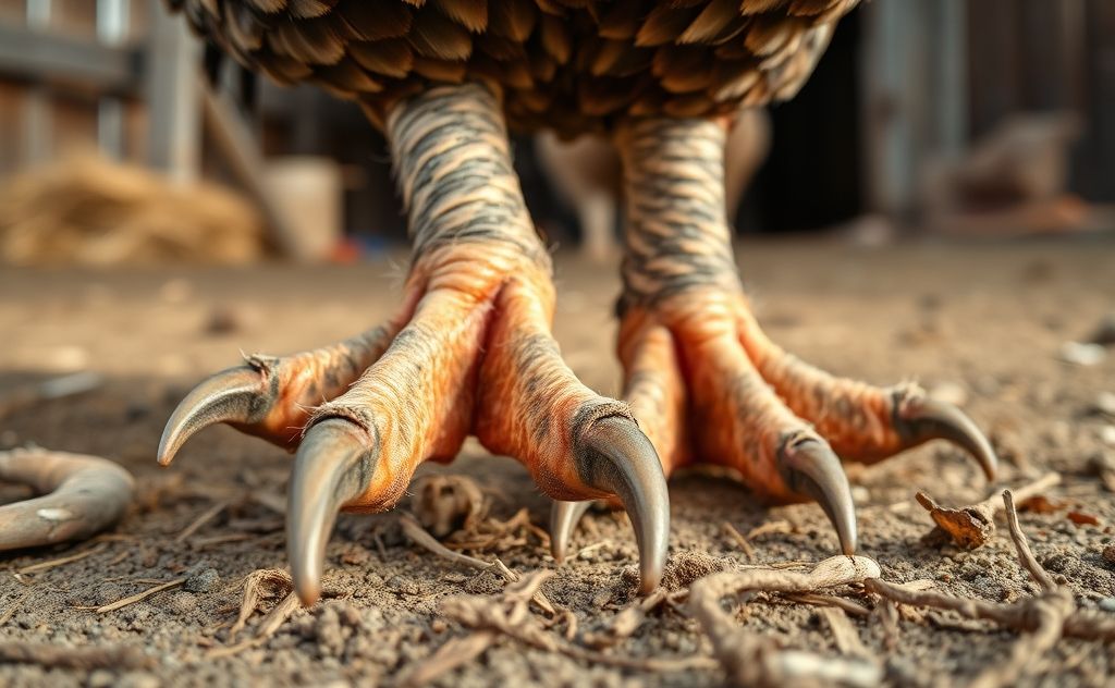 Chicken feet with strong claws for scratching