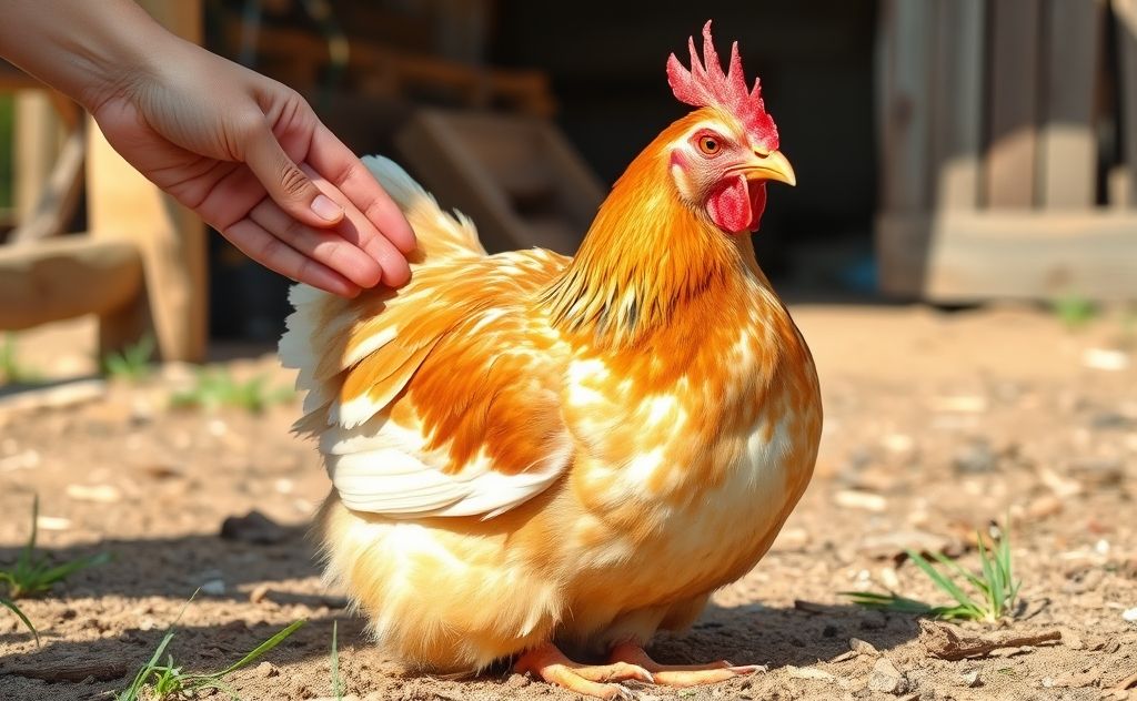 Chicken squatting behavior when petted explained