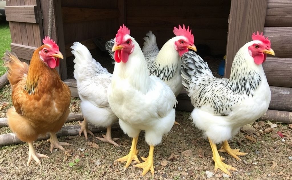 Chickens adapting to their new coop environment