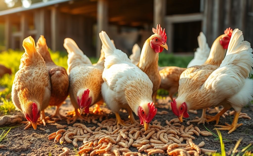 Chickens age for safe mealworm consumption