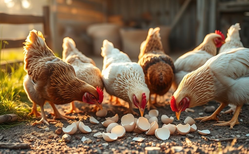 Chickens can eat eggshells after 8 weeks